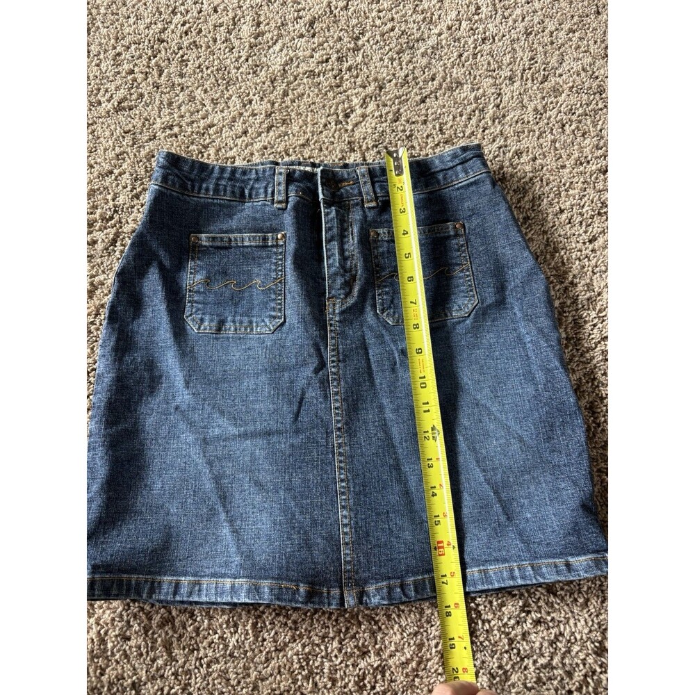 VTG Billabong Denium Mini Skirt Medium Wash Embroidered Pockets JK14ABOW Y2K Sz3